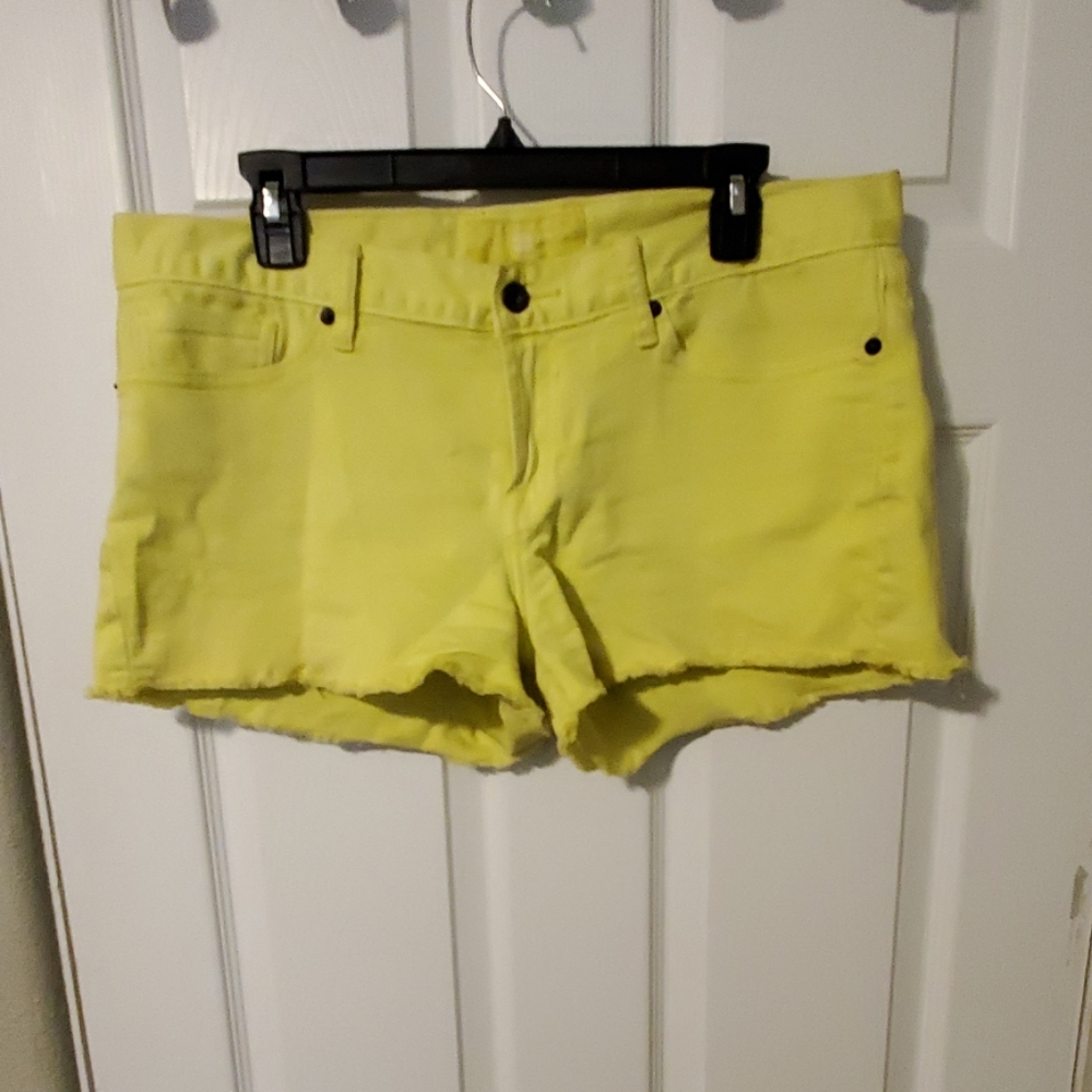 Bright yellow cutoff jean shorts - Lucky Brand